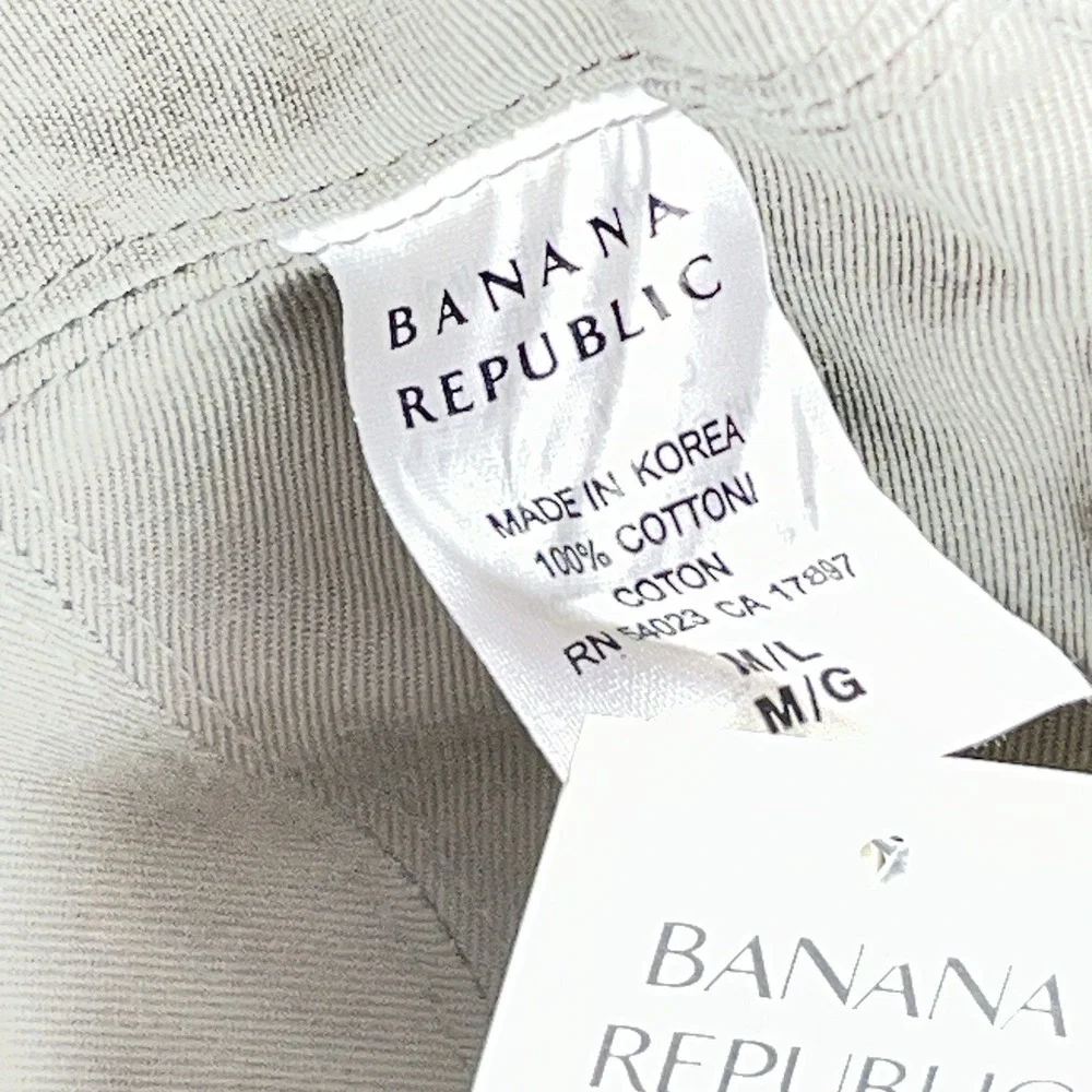 Vintage Y2K Bucket Hat Banana Republic Men M/L Khaki Cotton Fishing Safari Cream